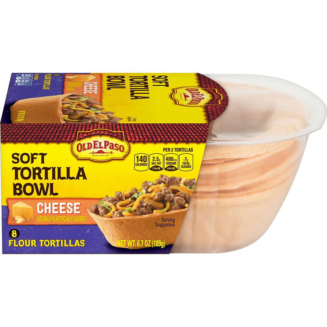 Soft Tortilla Bowl Cheese 8ct